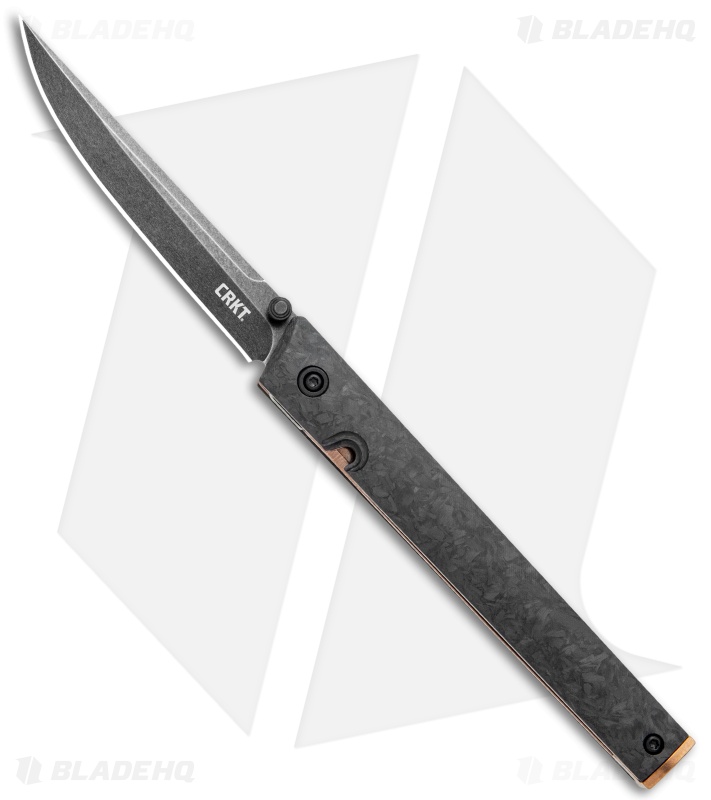 CRKT CEO Liner Lock Knife Shred Carbon Fiber (3.1" Black SW) BHQ Exclusive