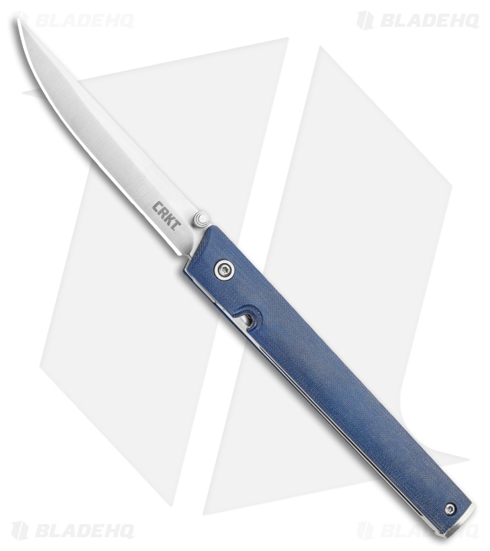 CRKT CEO Liner Lock Knife Blue Linen Micarta (3.1" Satin S35VN) BHQ Exclusive