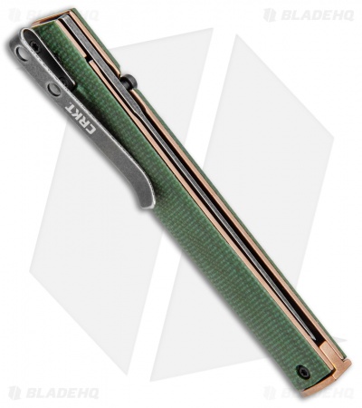 CRKT CEO Liner Lock Knife Green Micarta (3.1" Smokewash D2) BHQ Exclusive