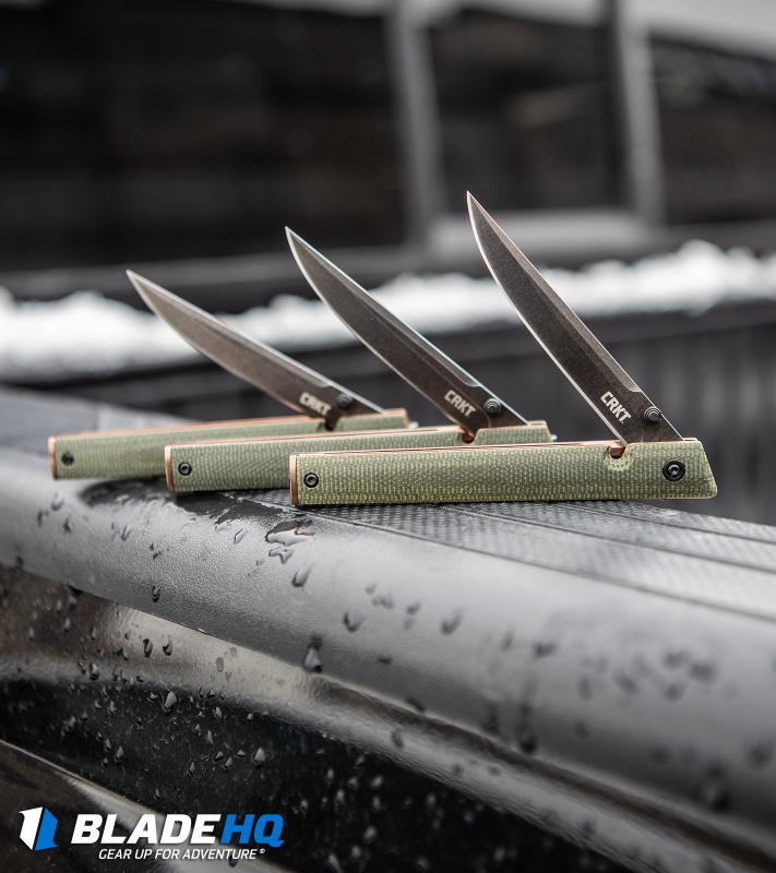 CRKT CEO Liner Lock Knife Green Micarta (3.1" Smokewash D2) BHQ Exclusive