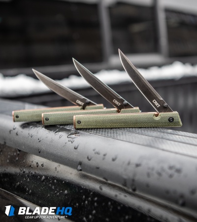 CRKT CEO Liner Lock Knife Green Micarta (3.1" Smokewash D2) BHQ Exclusive