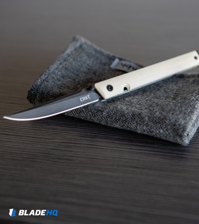 CRKT CEO Liner Lock Knife White Micarta (3.1" Smokewash D2) BHQ Exclusive