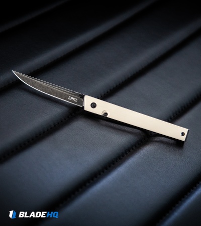 CRKT CEO Liner Lock Knife White Micarta (3.1" Smokewash D2) BHQ Exclusive