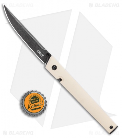 CRKT CEO Liner Lock Knife White Micarta (3.1" Smokewash D2) BHQ Exclusive
