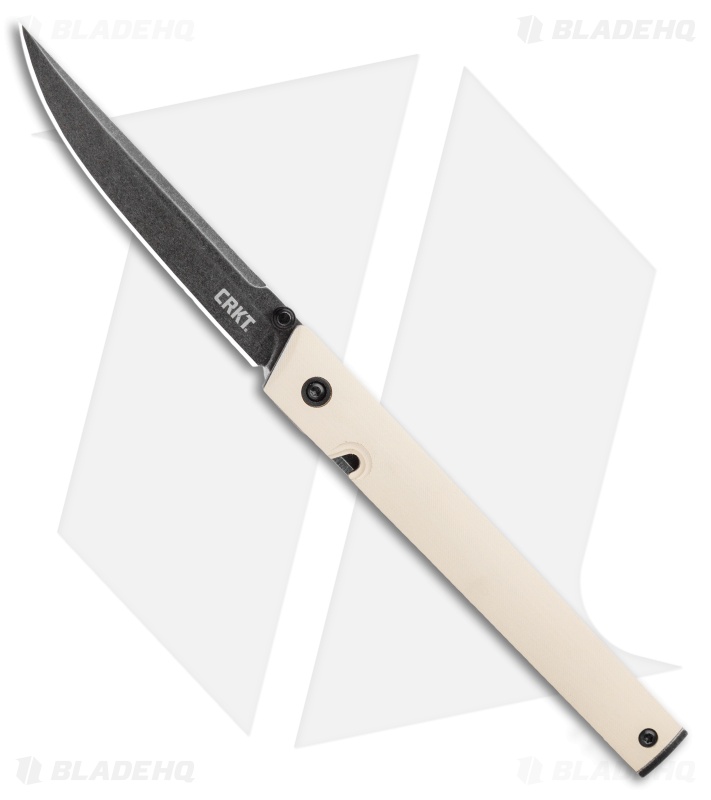 CRKT CEO Liner Lock Knife White Micarta (3.1" Smokewash D2) BHQ Exclusive