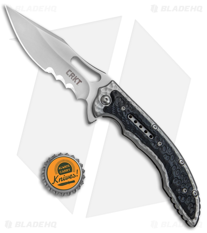 CRKT Ikoma Fossil Frame Lock Knife Black G-10 (3.96