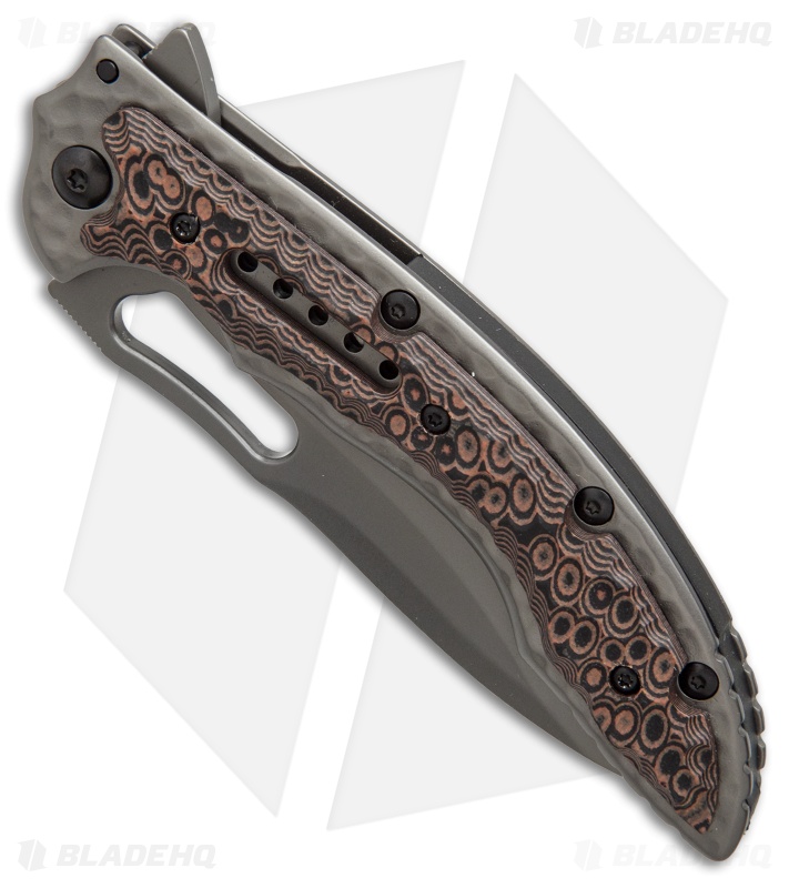 CRKT Ikoma Fossil Frame Lock Knife (3.96" Gray Serr) 5471K