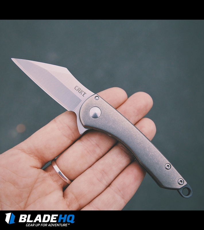 CRKT Jettison Compact Frame Lock Flipper Knife Titanium (2" Stonewash) 6120