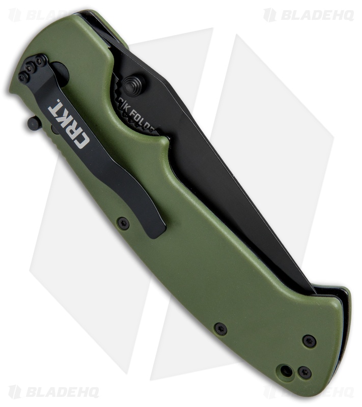 CRKT Crawford Kasper Liner Lock Knife OD Green Zytel (3.75" Black Serr) 6783KOD