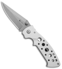 CRKT Crawford Kasper Professional Liner Lock Knife Silver (3" Gray) 7772