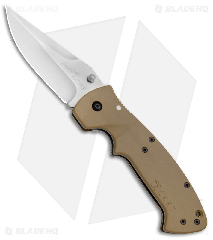 CRKT Crawford Kasper Liner Lock Knife Tan Zytel (3.75