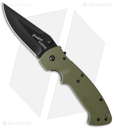CRKT Crawford Kasper Liner Lock OD Green (Black) - Blade HQ