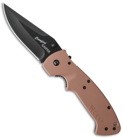 CRKT Crawford Kasper Liner Lock Knife Desert Tan Zytel (3.75" Black) 6773DB