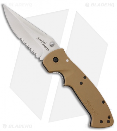 CRKT Crawford Kasper Liner Lock Knife Tan Zytel (3.75
