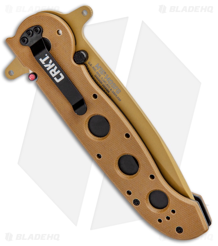 CRKT Carson M16-14DSFG Tanto Flipper Knife Desert Tan G-10 - Serrated