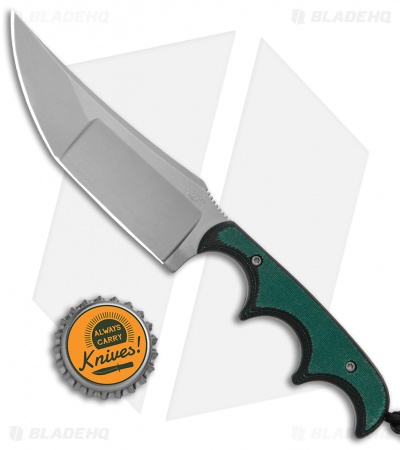 CRKT Folts Minimalist Katana Neck Knife Green Resin/Fiber (3.6" Bead Blast)