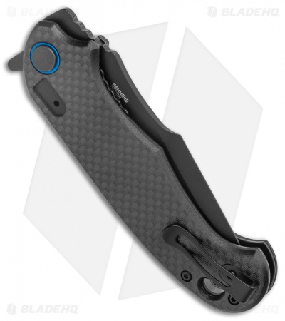 CRKT PSD Liner Lock Spring Assisted Knife Black G-10 / CF (3.6" Black Serr)