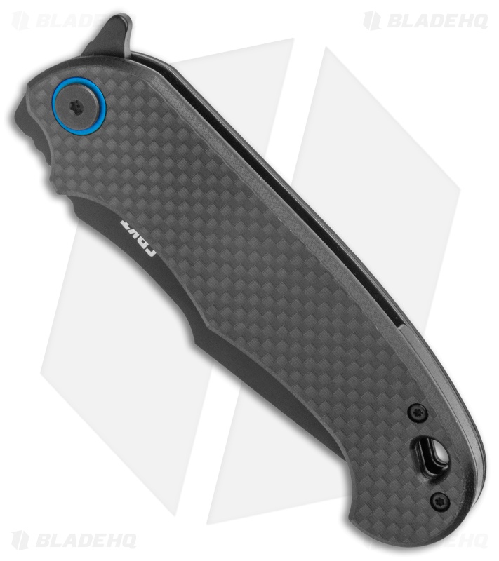 CRKT PSD Liner Lock Spring Assisted Knife Black G-10 / CF (3.6" Black Serr)