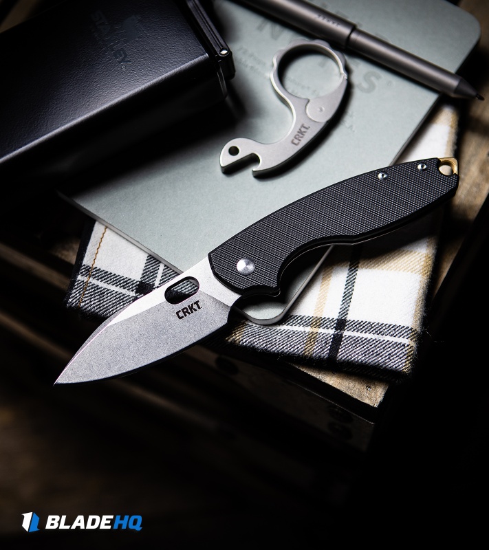 CRKT Pilar III Frame Lock Knife Black G-10 (3" Stonewash D2) 5317D2