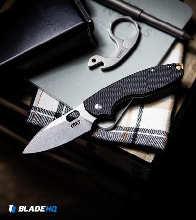 CRKT Pilar III Frame Lock Knife Black G-10 (3" Stonewash D2) 5317D2
