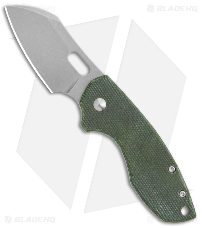 断捨離★　コイケグリーンライトギル CRKT Pilar - Frame Lock Knife | Green Micarta + Stonewash | Blade HQ