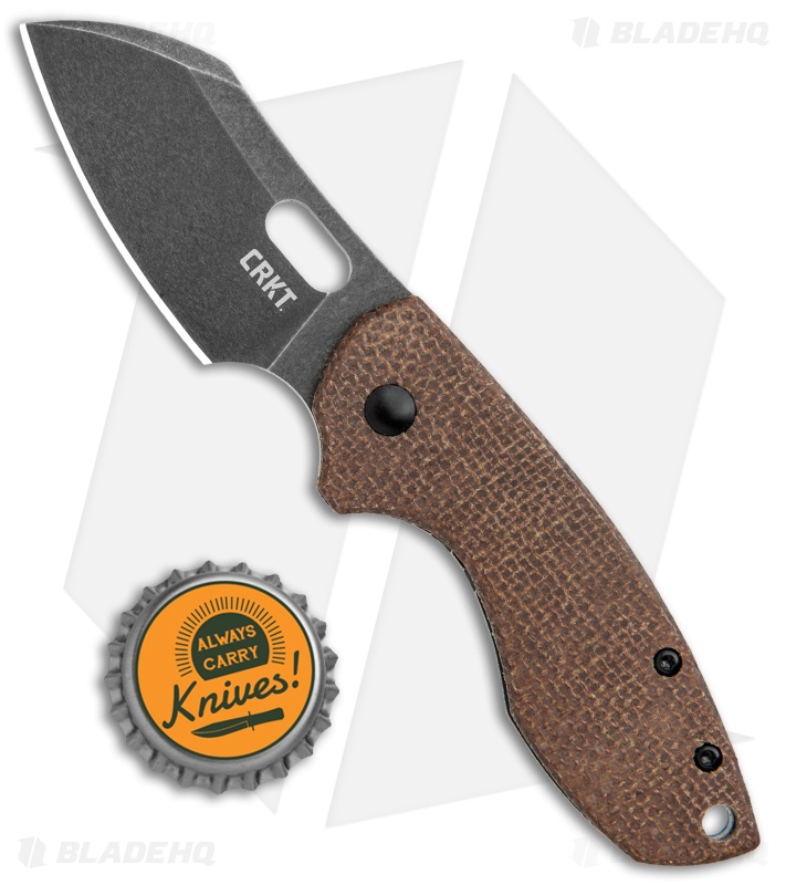 CRKT Pilar Frame Lock Knife Brown Linen Micarta BHQ Exclusive (2.4" Smokewash)