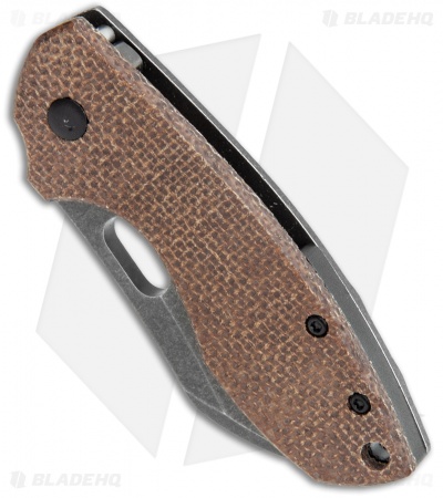 CRKT Pilar Frame Lock Knife Brown Linen Micarta BHQ Exclusive (2.4" Smokewash)