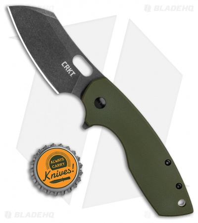 CRKT Pilar Large Frame Lock Knife OD Green G-10 (2.6" Black SW D2) BHQ Exclusive