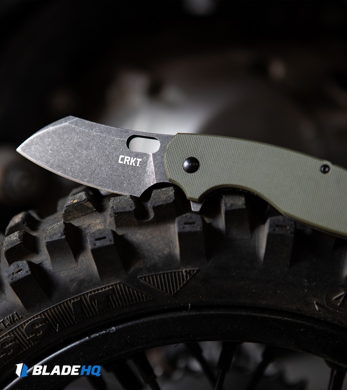 CRKT Pilar Large - Manual Folding Knife | OD Green G-10 + Black SW D2