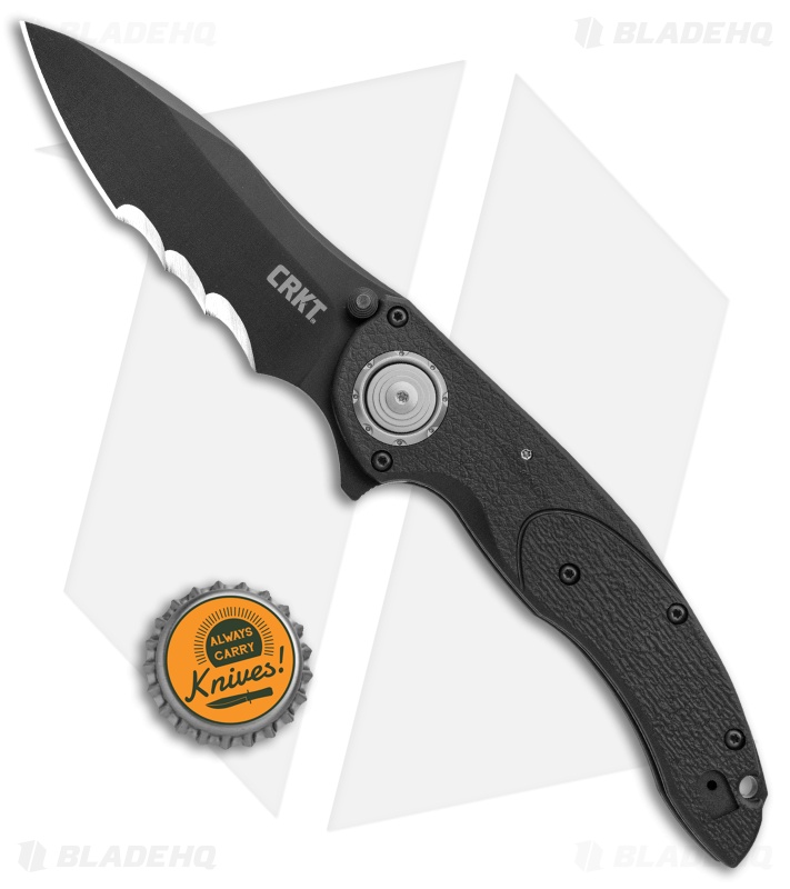 CRKT Linchpin - Manual Folding Knife | Black/Serrated | Blade HQ