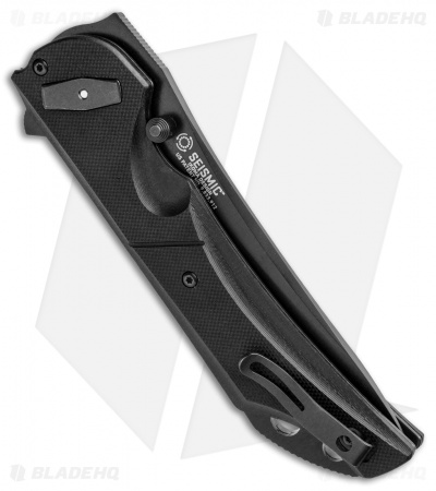 CRKT Seismic Deadbolt Lock Knife Black G-10 (4" Black Serr) 5401K