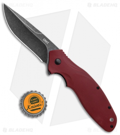 CRKT Shenanigan Spring Assisted Knife Maroon GRN (3.4" Black SW) K800RKP