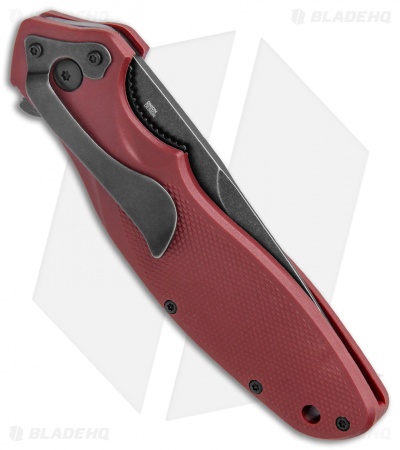 CRKT Shenanigan Spring Assisted Knife Maroon GRN (3.4" Black SW) K800RKP