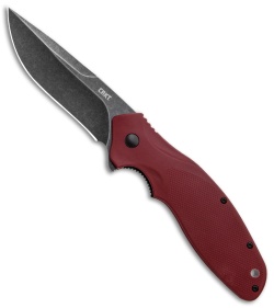 CRKT Shenanigan Spring Assisted Knife Maroon GRN (3.4" Black SW) K800RKP