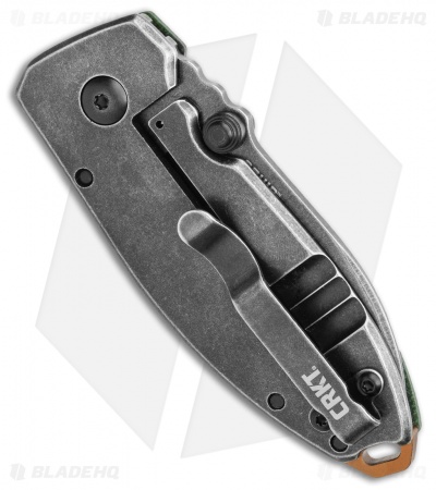 CRKT Burnley Squid Frame Lock Knife Green Micarta (2.25" Smokewash D2)