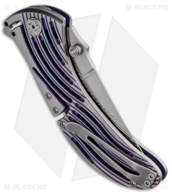 Brian Tighe Custom Medium Tighe Rod Folding Knife Gray/Blue Ti (3.5" Satin)