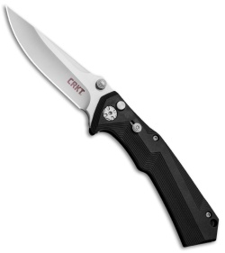 CRKT Tighe Tac Two Clip Point Automatic Knife GRN (3.38" Satin) 5230-Conv