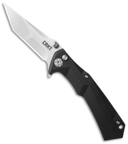 CRKT Tighe Tac Two Tanto Flipper Button Lock Knife GRN (3.25" Satin) 5235 