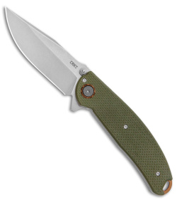 CRKT Burnley Butte Deadbolt Lock Assisted Flipper Knife Green G-10 (3.3" SW)