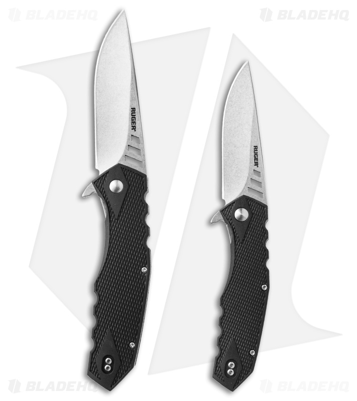 CRKT Ruger Knives Follow-Through Flipper Knife (3.75" Stonewash) R1701