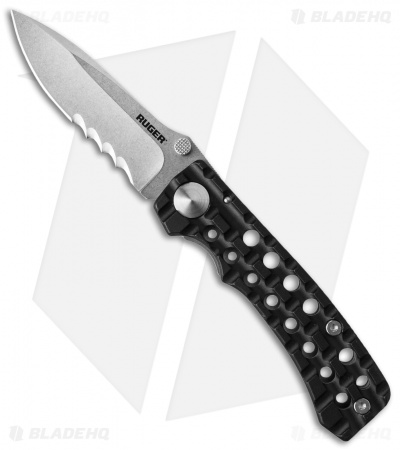 CRKT Ruger Knives Go-N-Heavy Compact Knife (3.5" Stonewash Serr) R1804