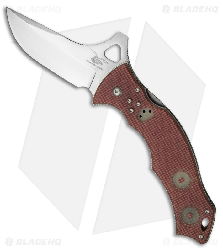  CSSD/SC Bram Frank Magnum Bowie Folding Knife Red Checkered G-10 (3.75" Satin)