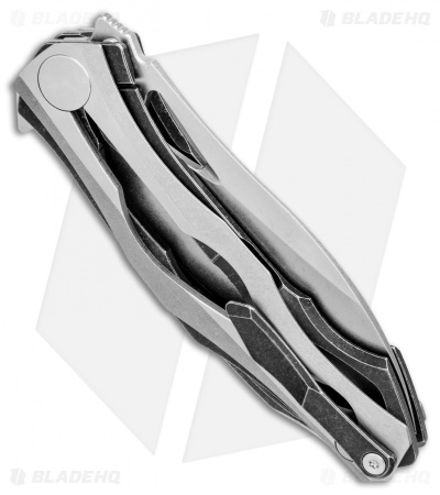 Custom Knife Factory Decepticon-3 Flipper Knife Two-Tone Titanium (4" Stonewash)
