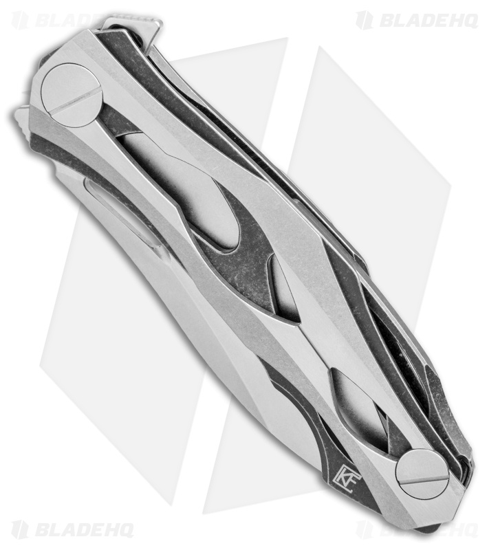 Custom Knife Factory Decepticon-3 Flipper Knife Two-Tone Titanium (4" Stonewash)