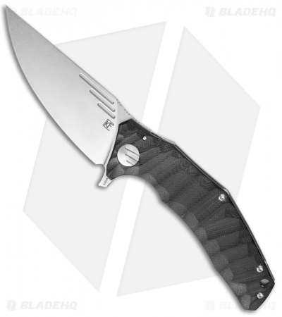 Custom Knife Factory Morrf Flipper Knife Black G-10/Ti (3.5" Stonewash)