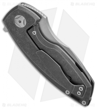 Custom Knife Factory Peace Duke Frame Lock Knife Ti/CF Shred (3" Stonewash)