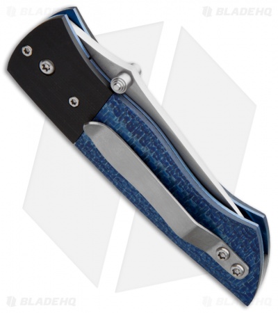 O'Hare Knives Tailfin Folder Blue Twill/G10 Knife (2.75" Satin)