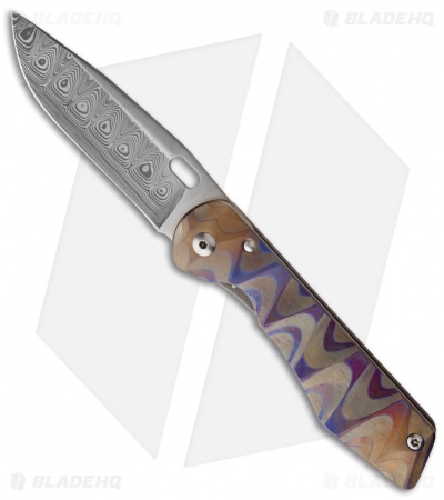 Jurgen Schanz Custom Drop Point Pocket Knife 2 (Damasteel) DPPK2