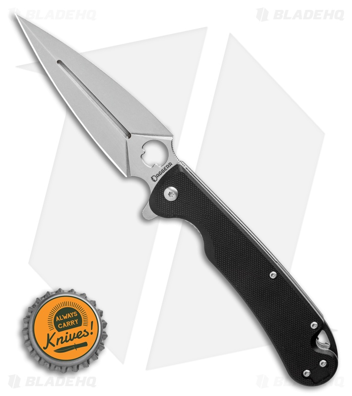 Daggerr Knives Arrow Liner Lock Flipper Knife Black G-10