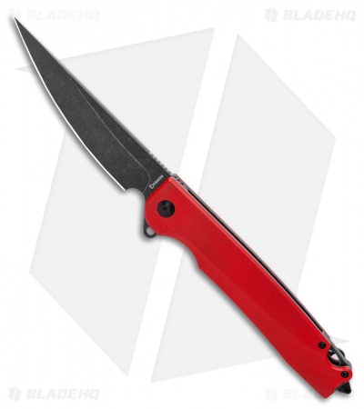 Daggerr Knives Kwaiggerr Liner Lock Flipper Knife Red G-10 (Black SW) 